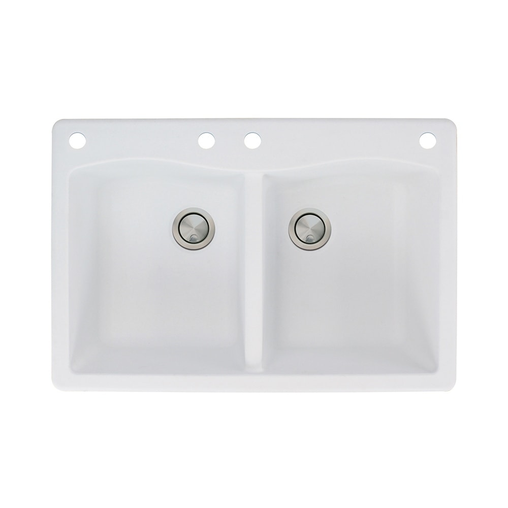 Transolid Aversa 33 In Silq Granite Drop In Double Bowl Kitchen Sink
