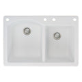 Transolid Aversa 33 In Silq Granite Drop In Double Bowl Kitchen Sink