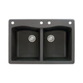Transolid Aversa 33 In Silq Granite Drop In Double Bowl Kitchen Sink