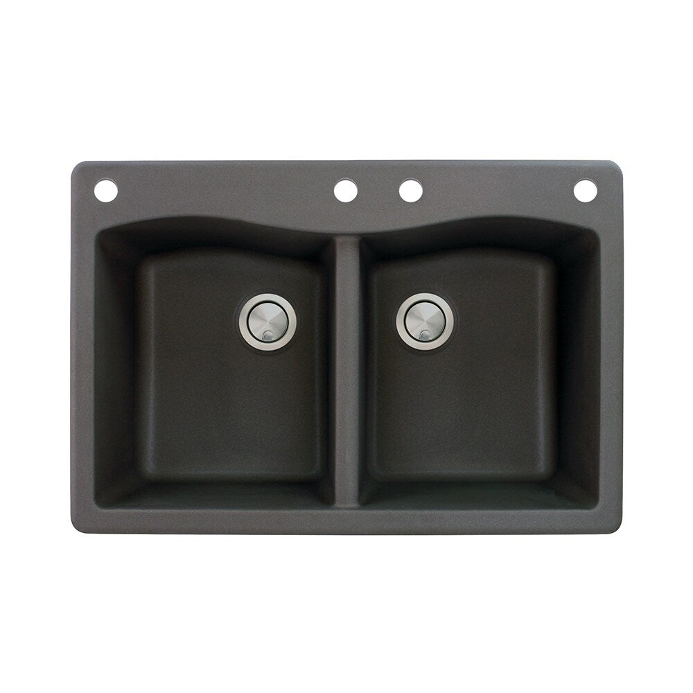 Transolid Aversa 33 In Silq Granite Drop In Double Bowl Kitchen Sink