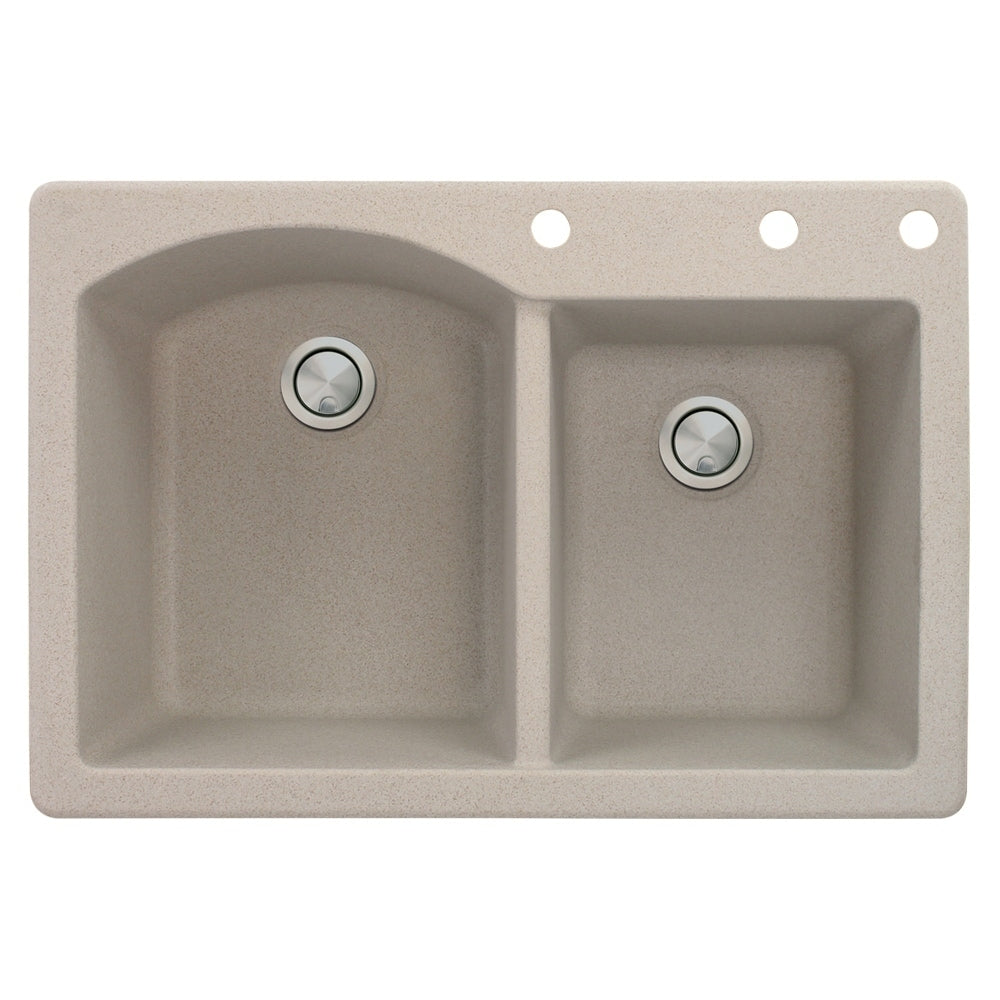 Transolid Aversa 33 In Silq Granite Drop In Double Bowl Kitchen Sink