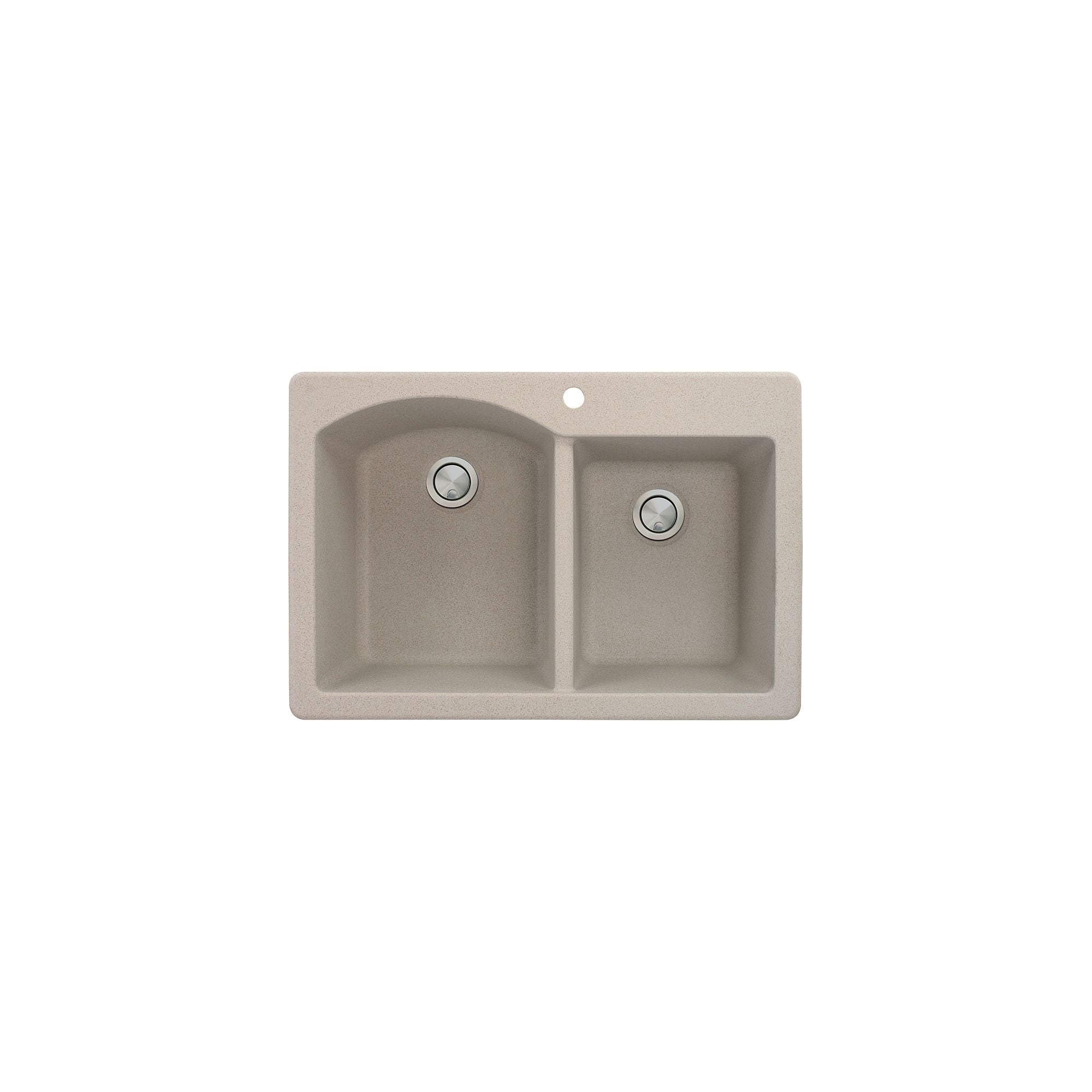 Transolid Aversa 33In X 22In Silq Granite Drop In Double Bowl Kitchen Sink With 1 B Faucet Hole