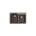 Transolid Aversa 33In X 22In Silq Granite Drop In Double Bowl Kitchen Sink With 1 B Faucet Hole