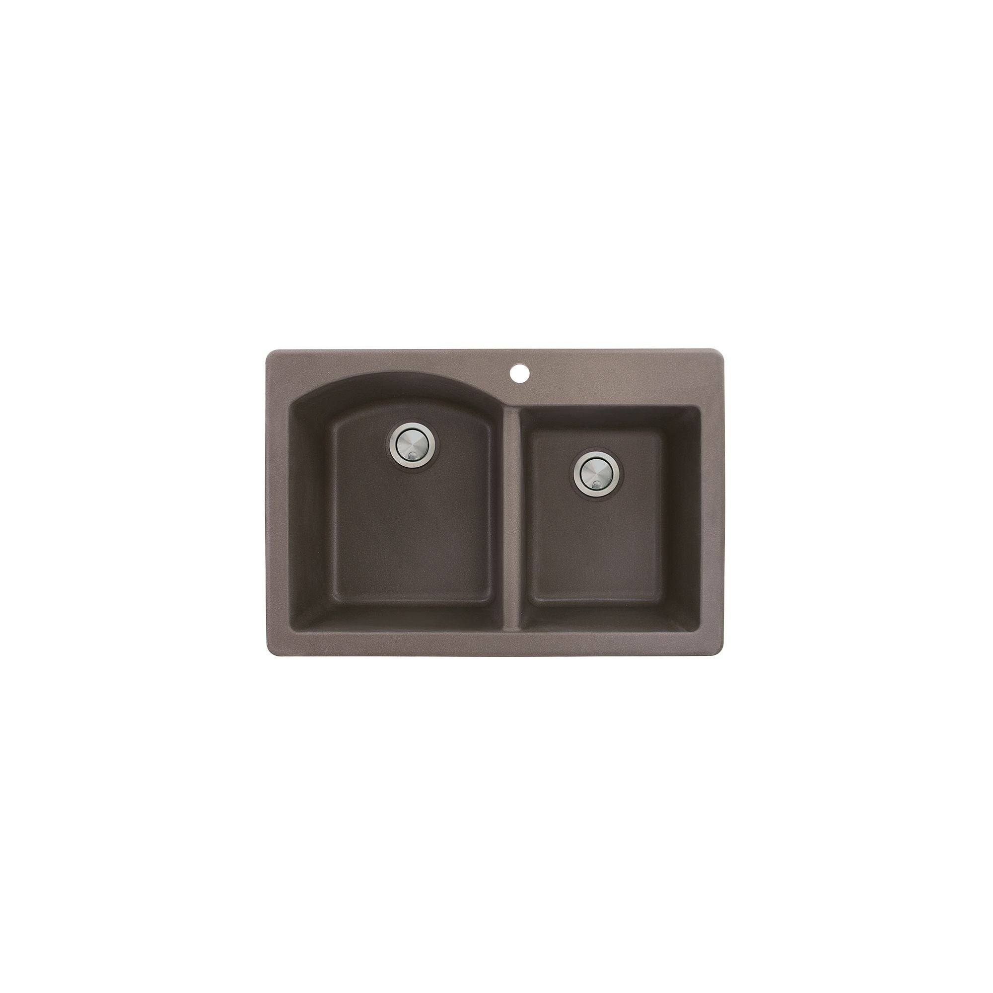 Transolid Aversa 33In X 22In Silq Granite Drop In Double Bowl Kitchen Sink With 1 B Faucet Hole