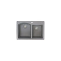Transolid Aversa 33In X 22In Silq Granite Drop In Double Bowl Kitchen Sink With 1 B Faucet Hole