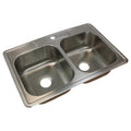 Transolid Classic 33 In 18 Gauge Drop In Double Bowl Kitchen Sink