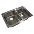 Transolid Classic 33 In 18 Gauge Drop In Double Bowl Kitchen Sink