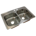 Transolid Classic 33 In 18 Gauge Drop In Double Bowl Kitchen Sink With Mr2 Faucet Holes
