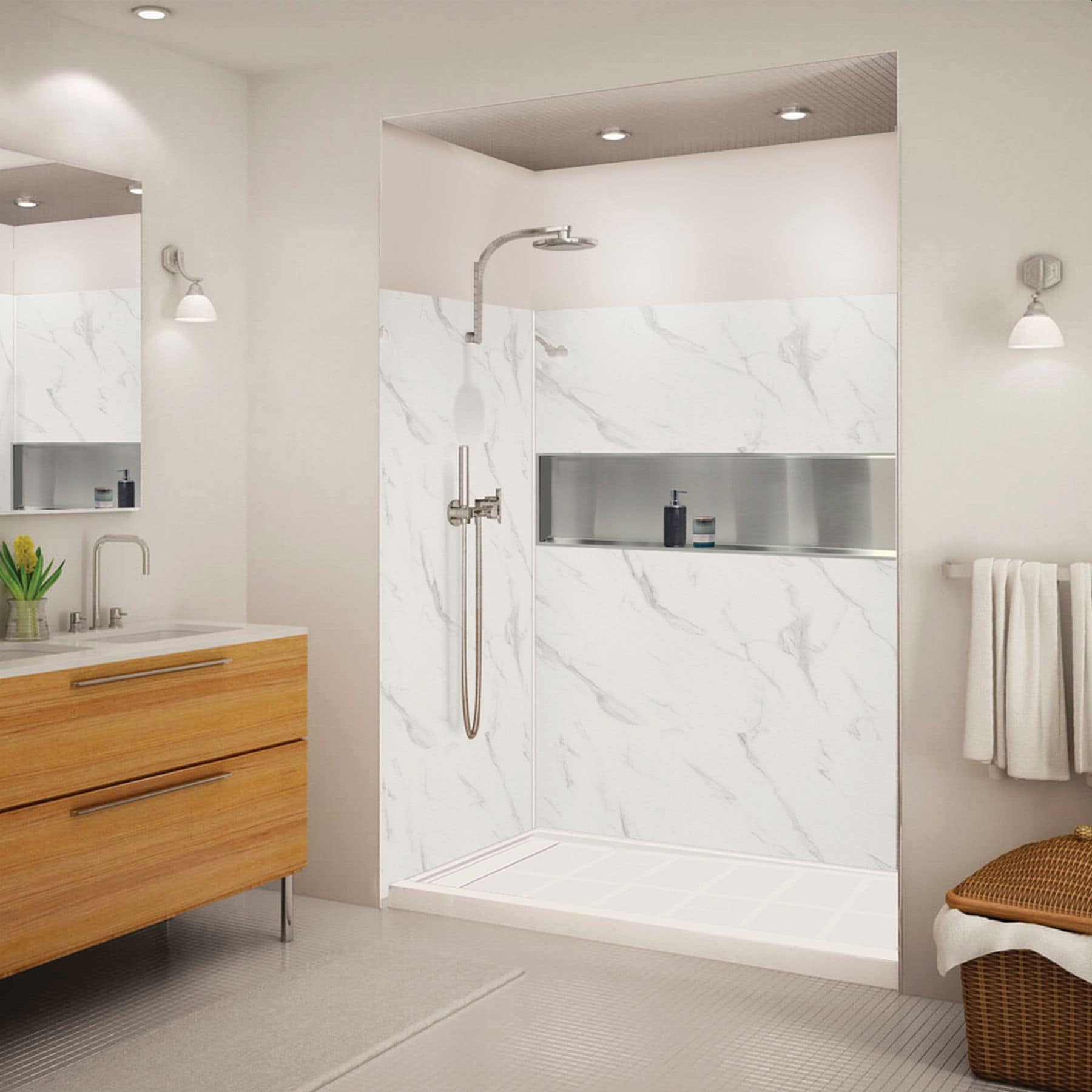 Transolid Expressions 32 In X 60 In X 72 In Glue To Wall Tub Shower Wall Kit 60 X 32 X 72