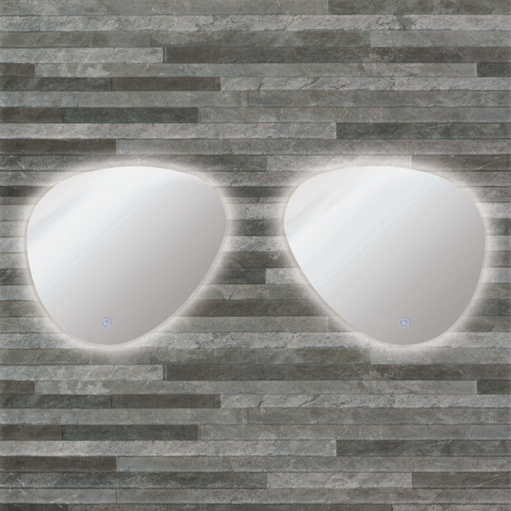 Transolid Harper Led Backlit Left And Right Contemporary Mirrors Kit With Touch Sensor