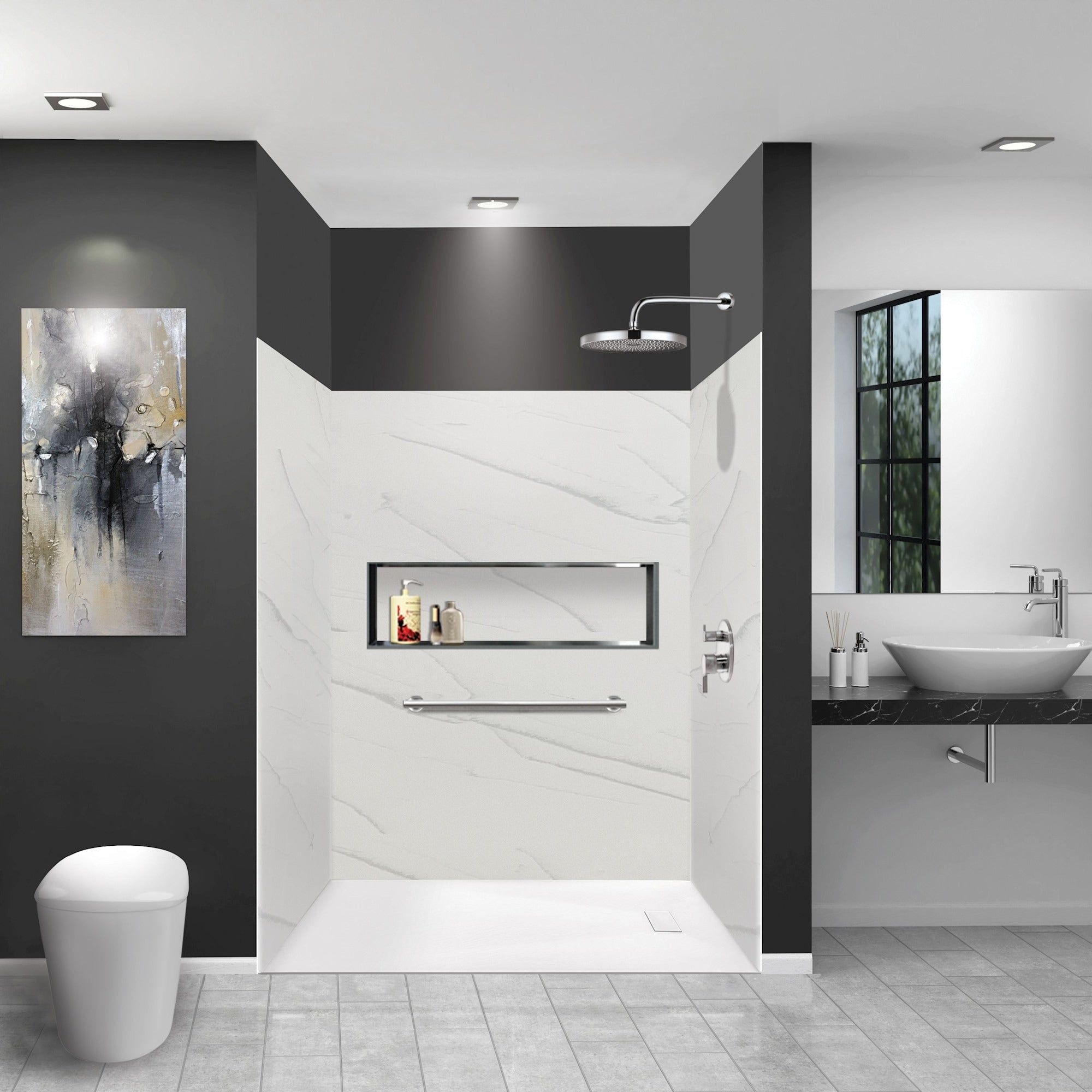 Transolid Lwk604872 Lusso 72 H X 60 W X 48 D Three Wall Alcove