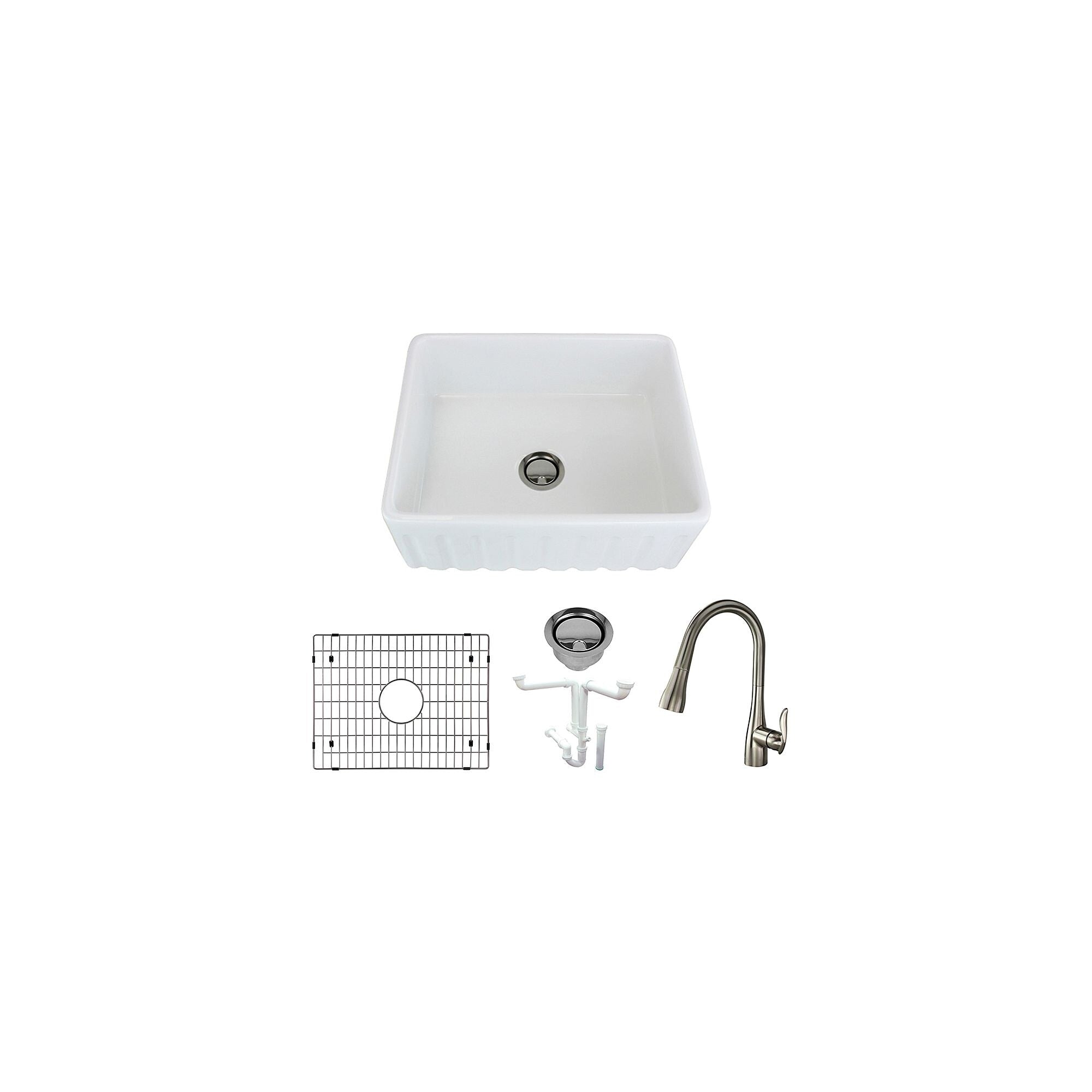 Transolid Logan 19 X 24 Farmhouse Apron Front Kitchen Sink 24 X 19 X 9