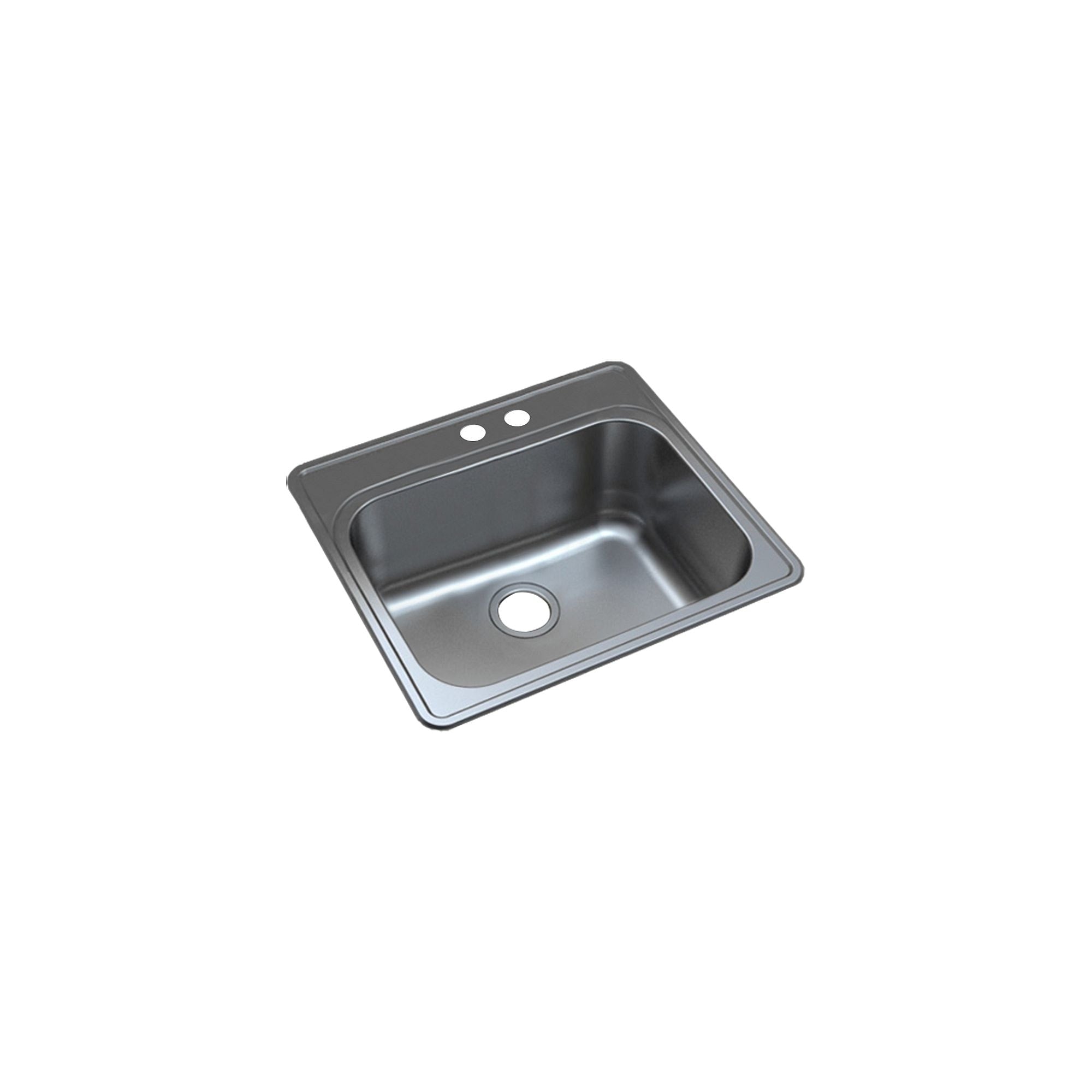 Transolid Meridian 25 In 16 Gauge Drop In Single Bowl Kitchen Sink With Mr2 Faucet Holes