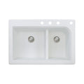 Transolid Radius 33 In Silq Granite Drop In Double Bowl Kitchen Sink