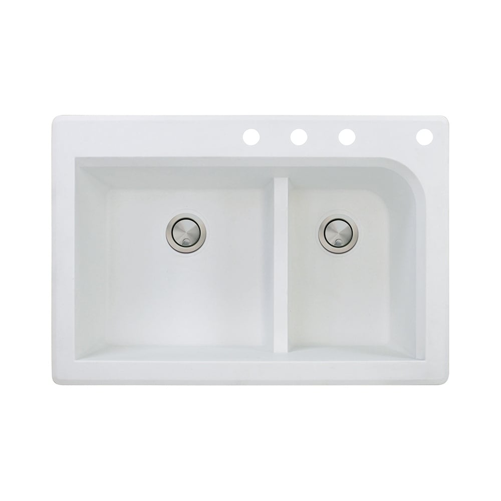 Transolid Radius 33 In Silq Granite Drop In Double Bowl Kitchen Sink