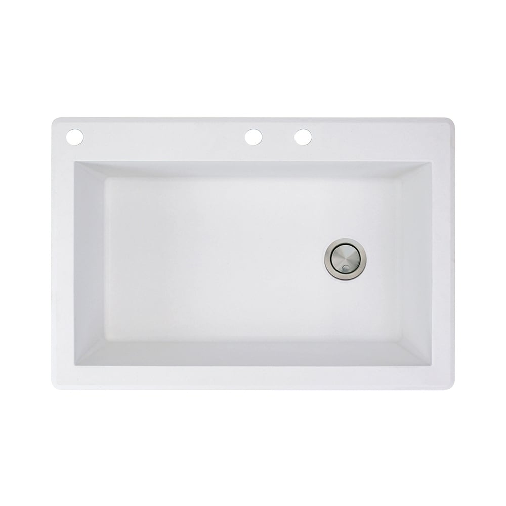 Transolid Radius 33 In Silq Granite Drop In Single Bowl Kitchen Sink
