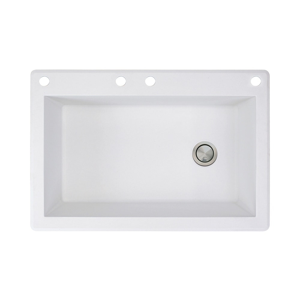 Transolid Radius 33 In Silq Granite Drop In Single Bowl Kitchen Sink