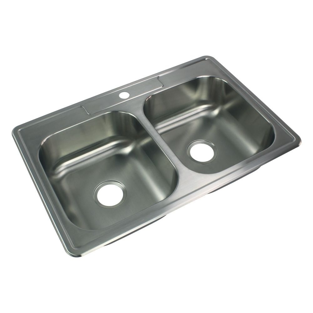 Transolid Select 33 In 20 Gauge Drop In Double Bowl Kitchen Sink