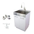 Transolid Tcam 2420 Ws 24 In X 20 In X 34.6 Laundry Sink Cabinet With Faucet And Accessories White