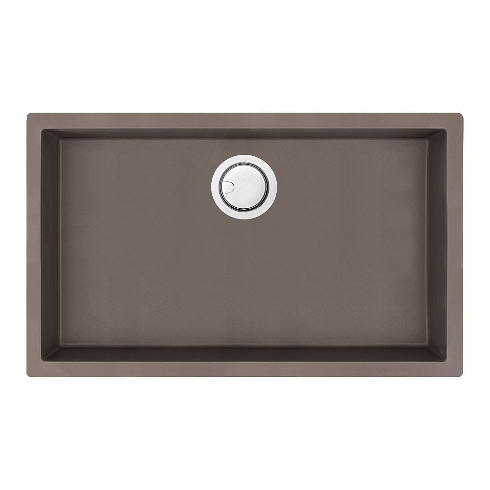 Transolid Zero 30 In Silq Granite Integral Dual Mount Single Bowl Kitchen Sink With 0 Holes