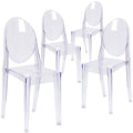 Lancaster Home Modern Transparent Plastic Stackable Side Chair Set Of 4