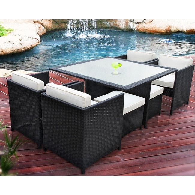 Transposed 9 Piece Outdoor Patio Dining Set