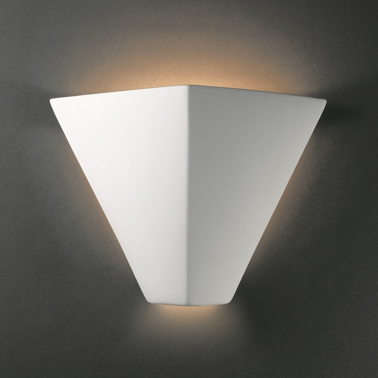 Trapezoidal Ceramic Bisque 1 Light Ada Wall Sconce