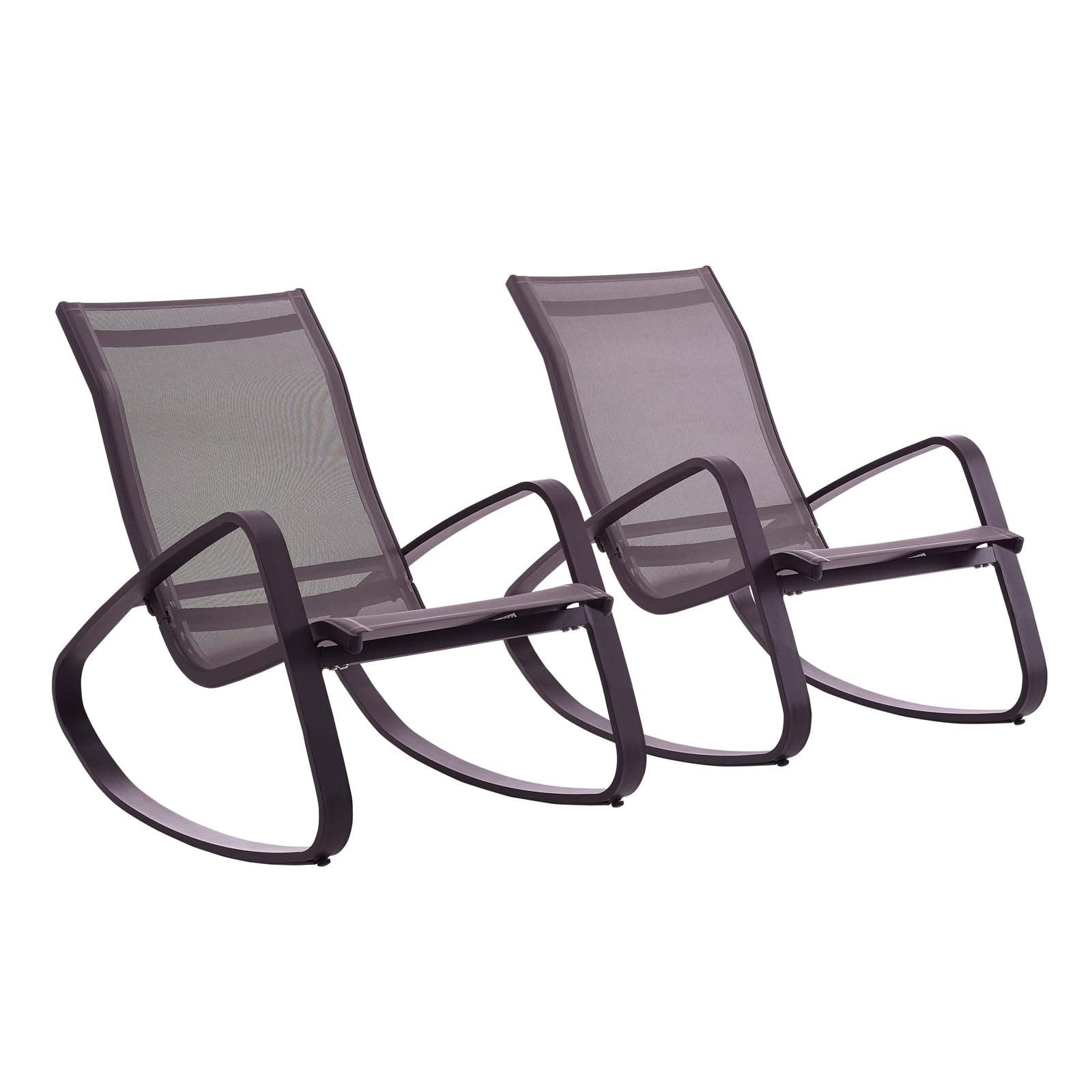 Traveler Rocking Outdoor Mesh Lounge Chair Set Of 2