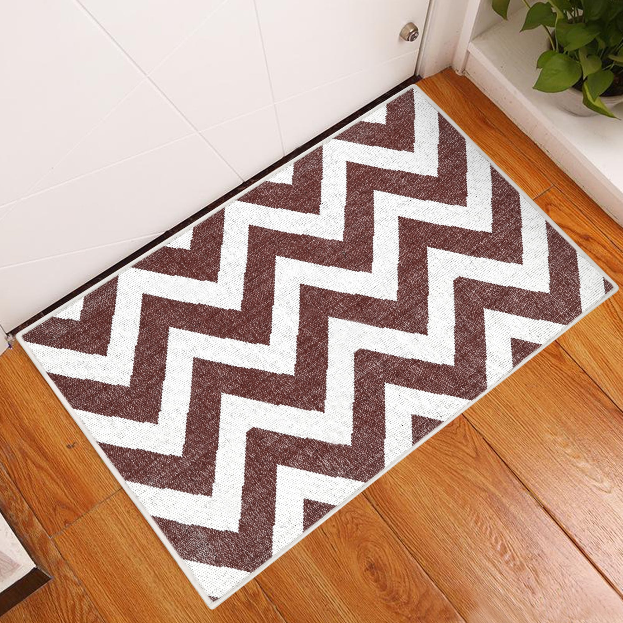 Traverse Collection 2 X 3 Foot Rug Runner Thin Non Slip Area Rug Cotton Indoor Rug For Front Door Foyer Rug For Entryway