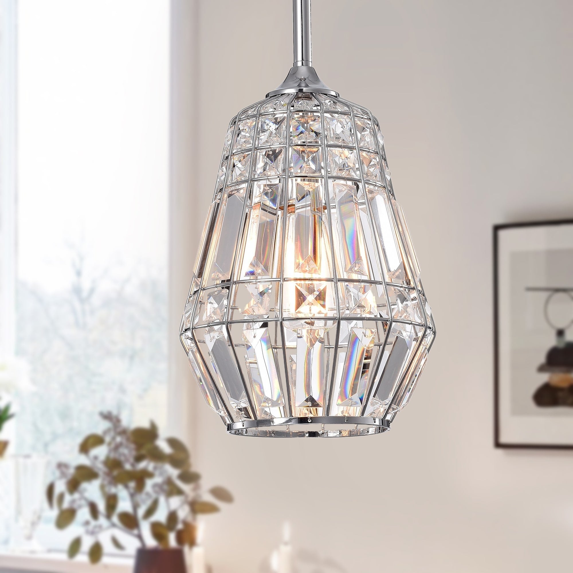 Trazi 1 Light Crystal Ceiling Pendant Lamp
