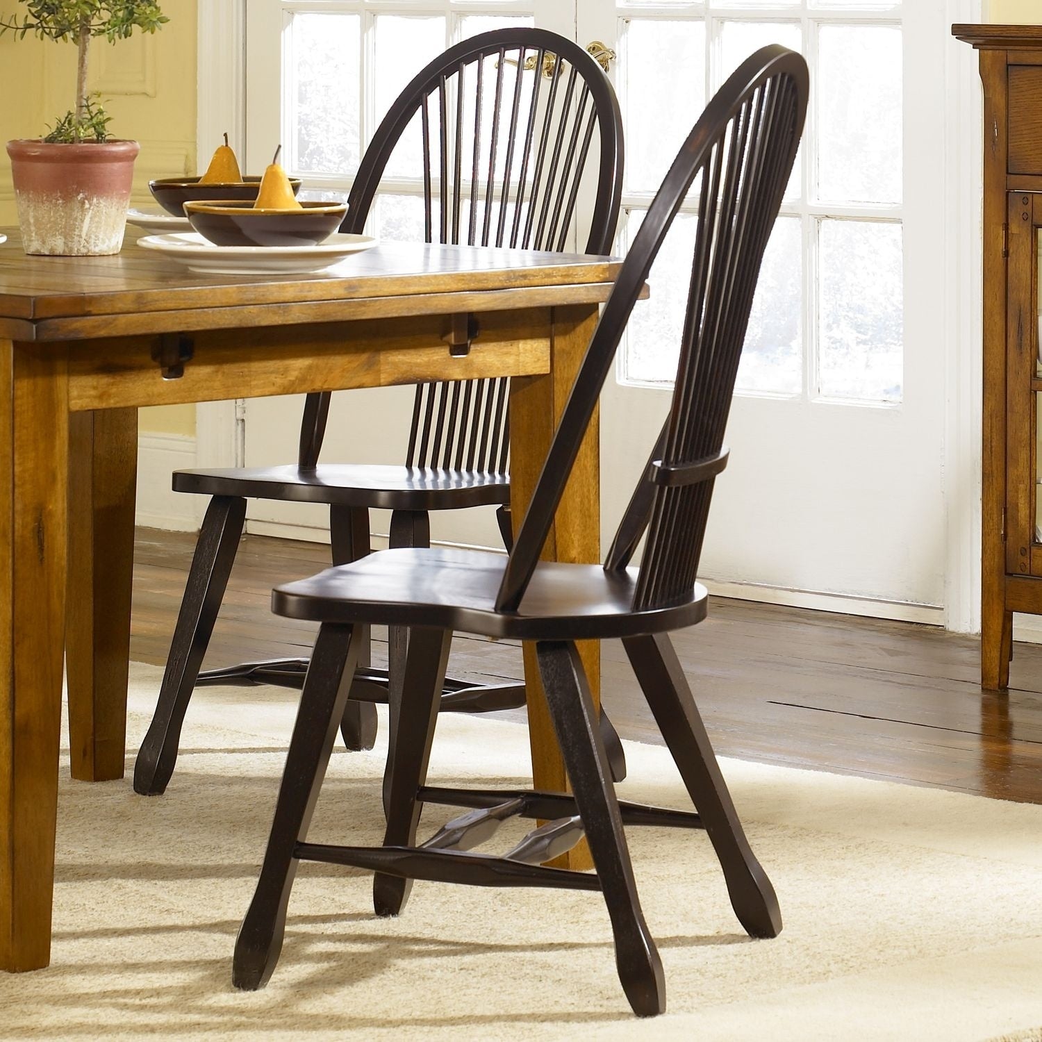 Treasures Rustic Black Sheaf Back Dining Chair