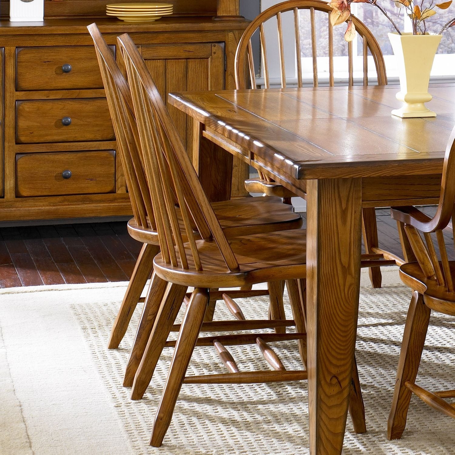 Treasures Rustic Oak Bow Back Dining Chair