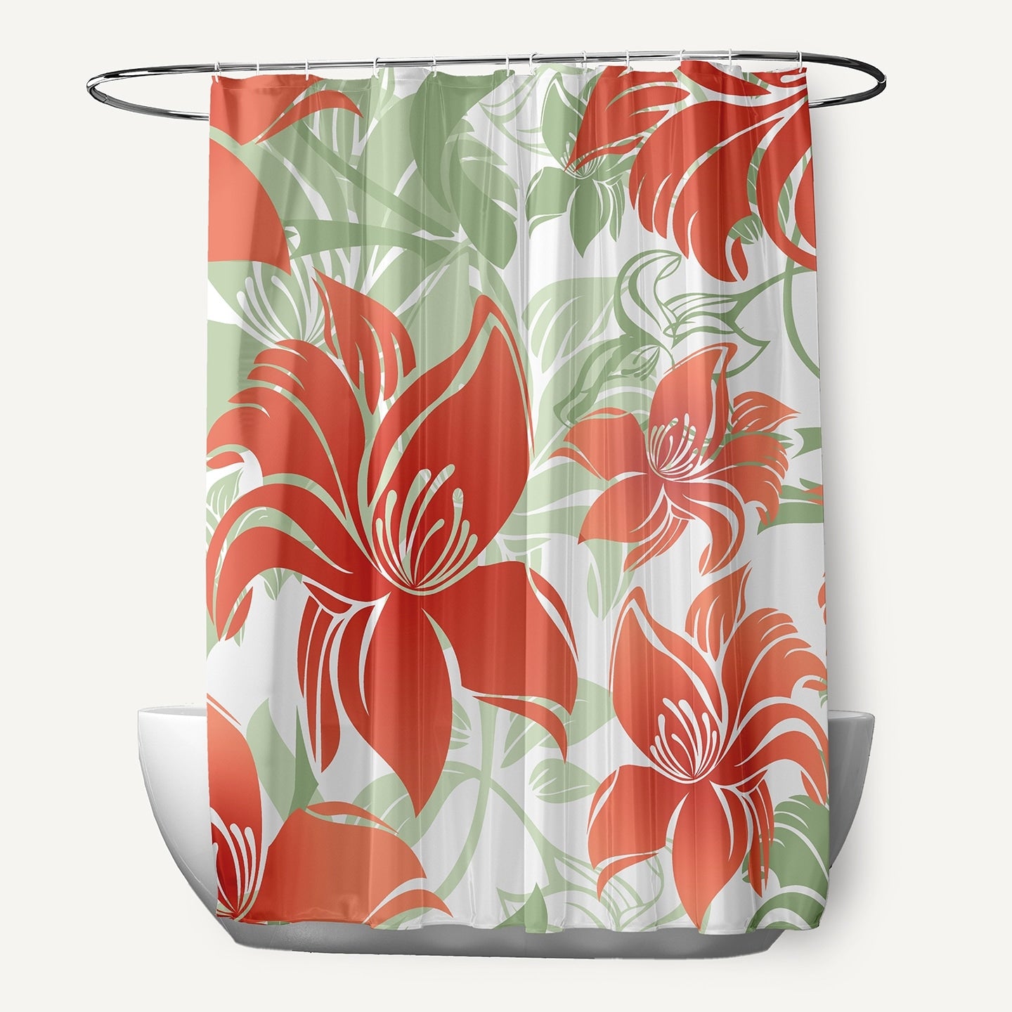 Tree Mallow Floral Print Shower Curtain