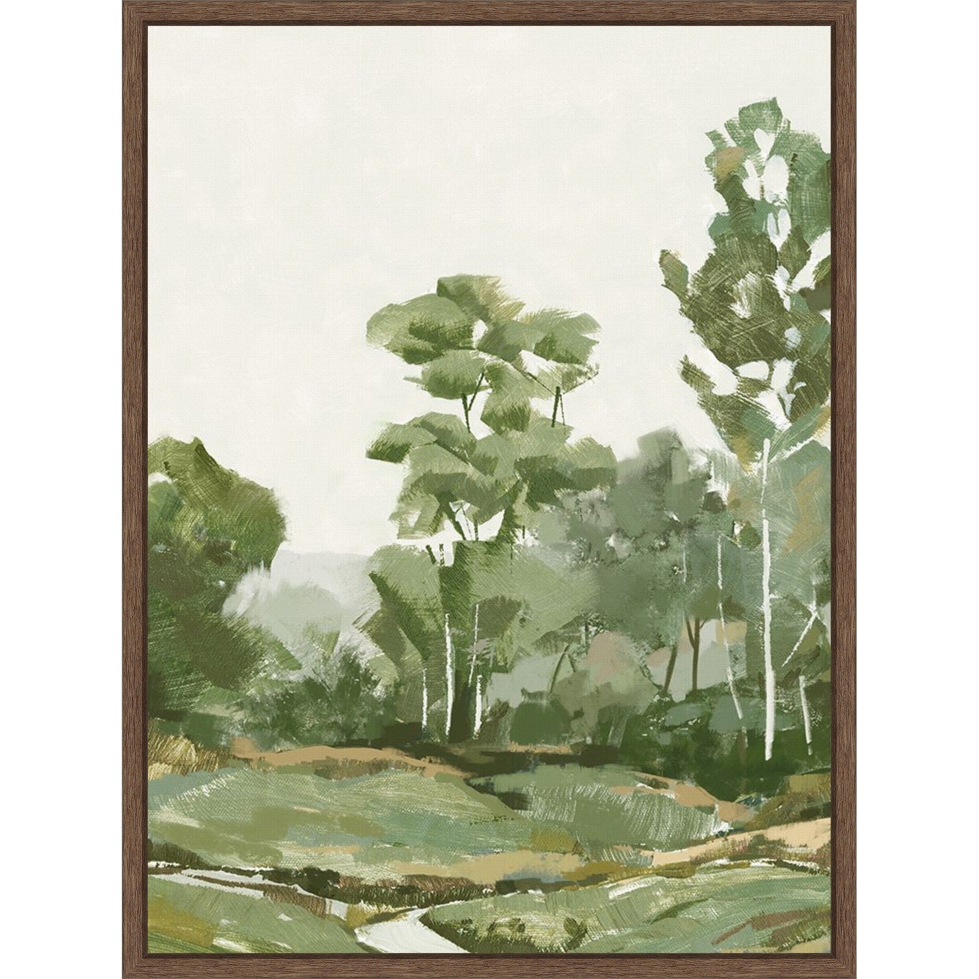Trees In Gentle Hues Ii By Pi Studio Framed Canvas Wall Art Print