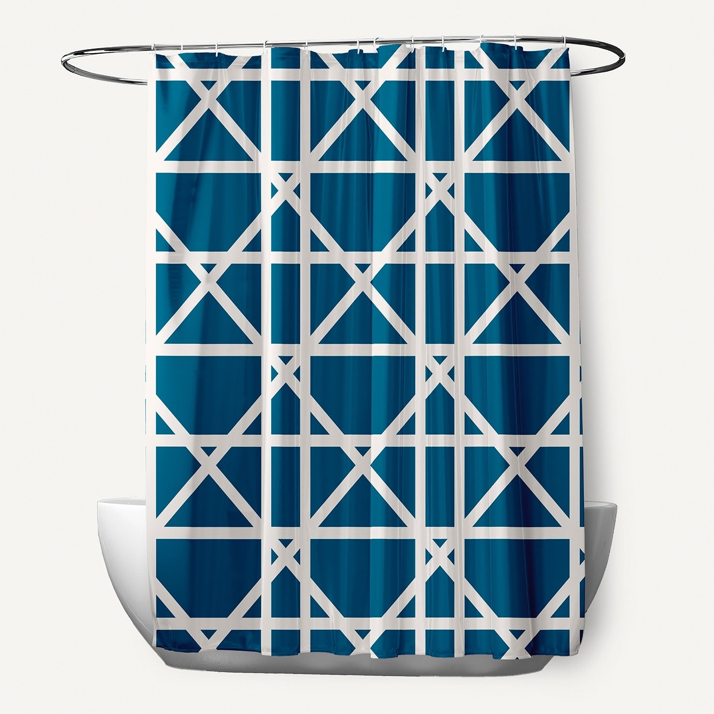 Trellis Geometric Print Shower Curtain 71 X 74