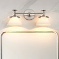Tremolo 20 Inch 2 Light Brushed Nickel And Polished Nickel Vanity Light With Etched Opal Glass
