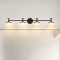 Tremolo 42 Inch 4 Light Matte Black And Champagne Gold Vanity Light With Etched Opal Glass