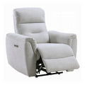 Tres Power Motion Recliner Chair With Usb Port Foam Fill Gray Chenille
