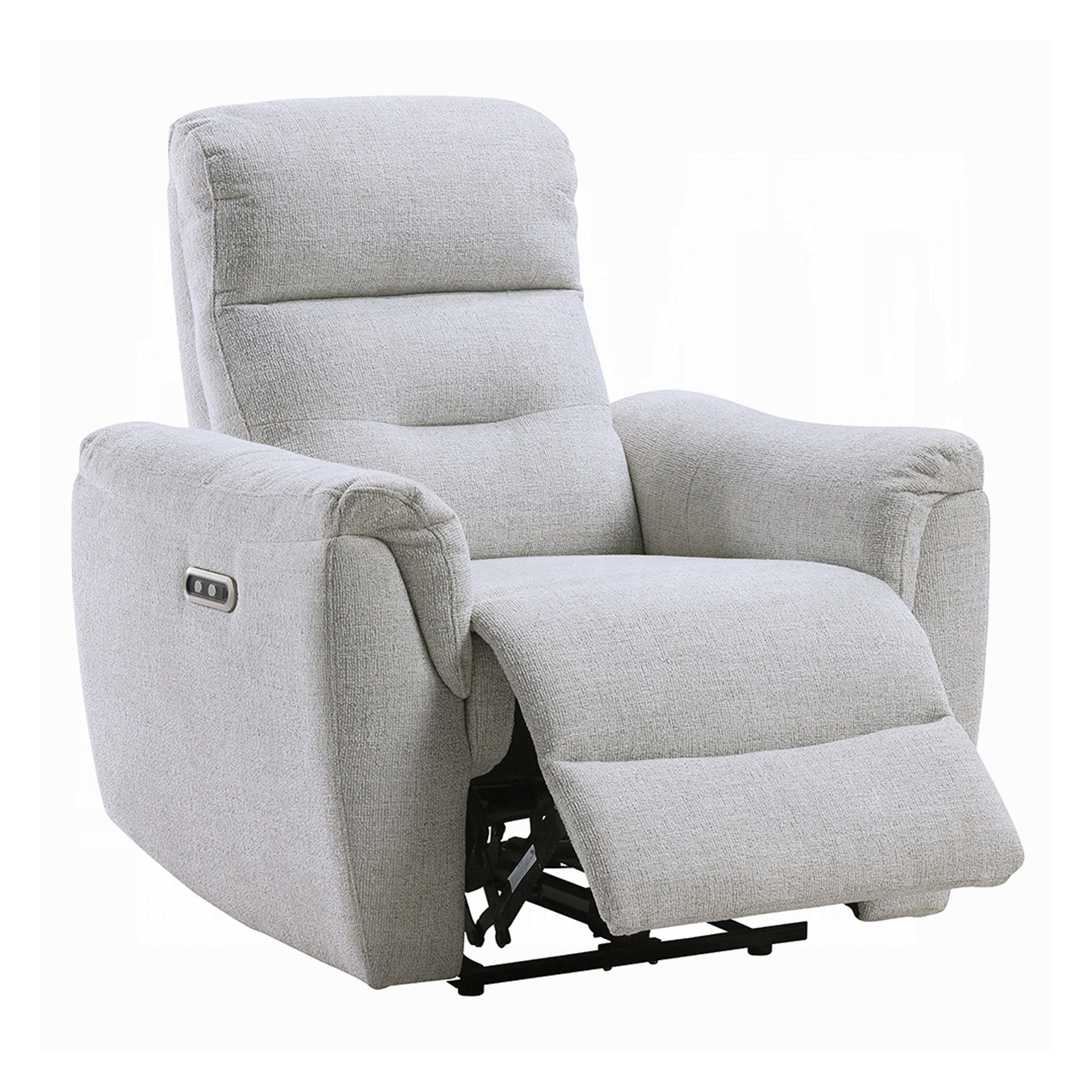 Tres Power Motion Recliner Chair With Usb Port Foam Fill Gray Chenille