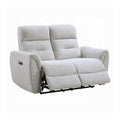 Tres Power Motion Recliner Loveseat With Usb Port Foam Fill Gray Chenille