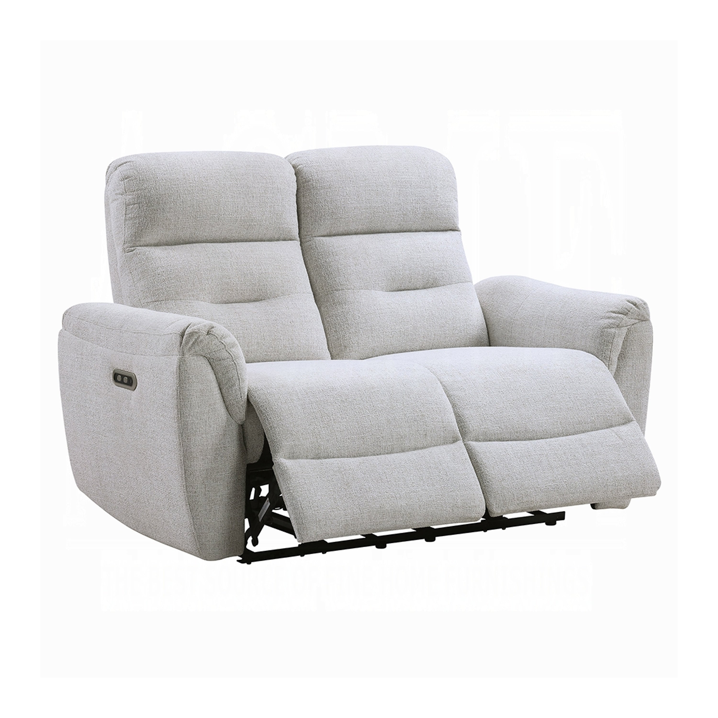 Tres Power Motion Recliner Loveseat With Usb Port Foam Fill Gray Chenille