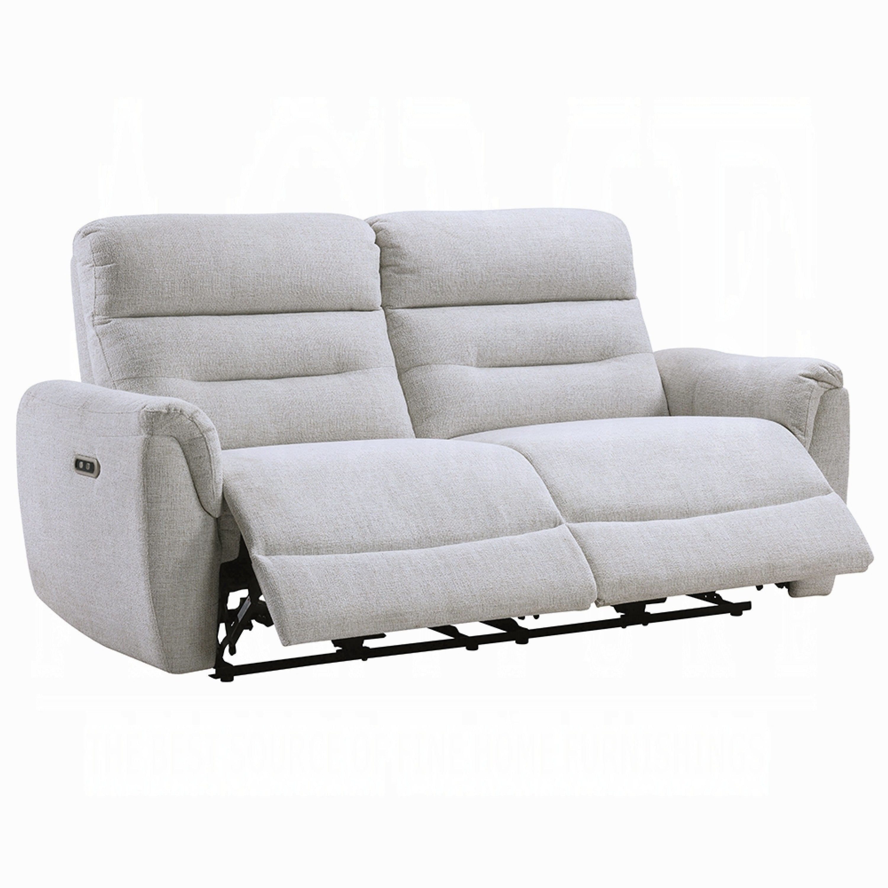 Tres Power Motion Recliner Sofa With Usb Port 2 Seater Gray Chenille