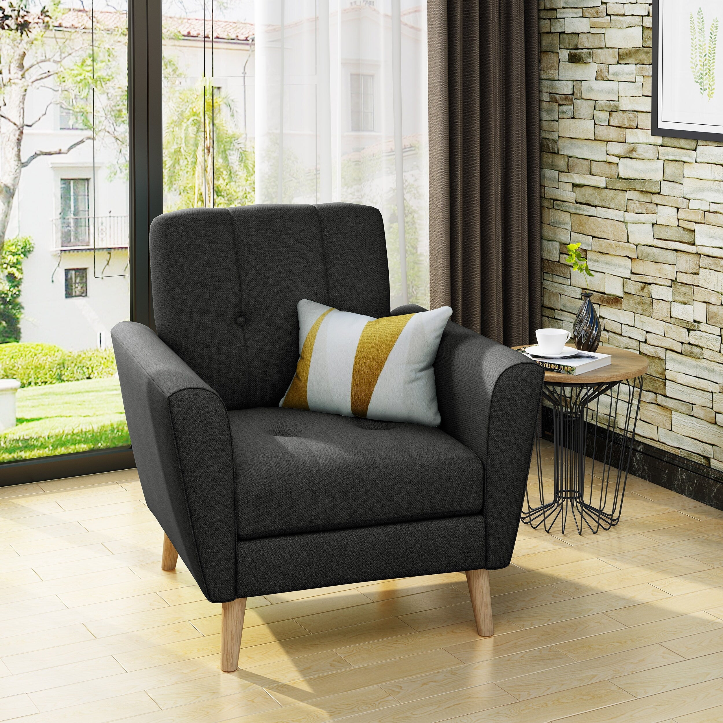 Treston Mid Century Fabric Club Chair By Christopher Knight Home