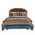 Tribal Motif Print Cotton Twin Quilt Set With 1 Pillow Sham Multicolor
