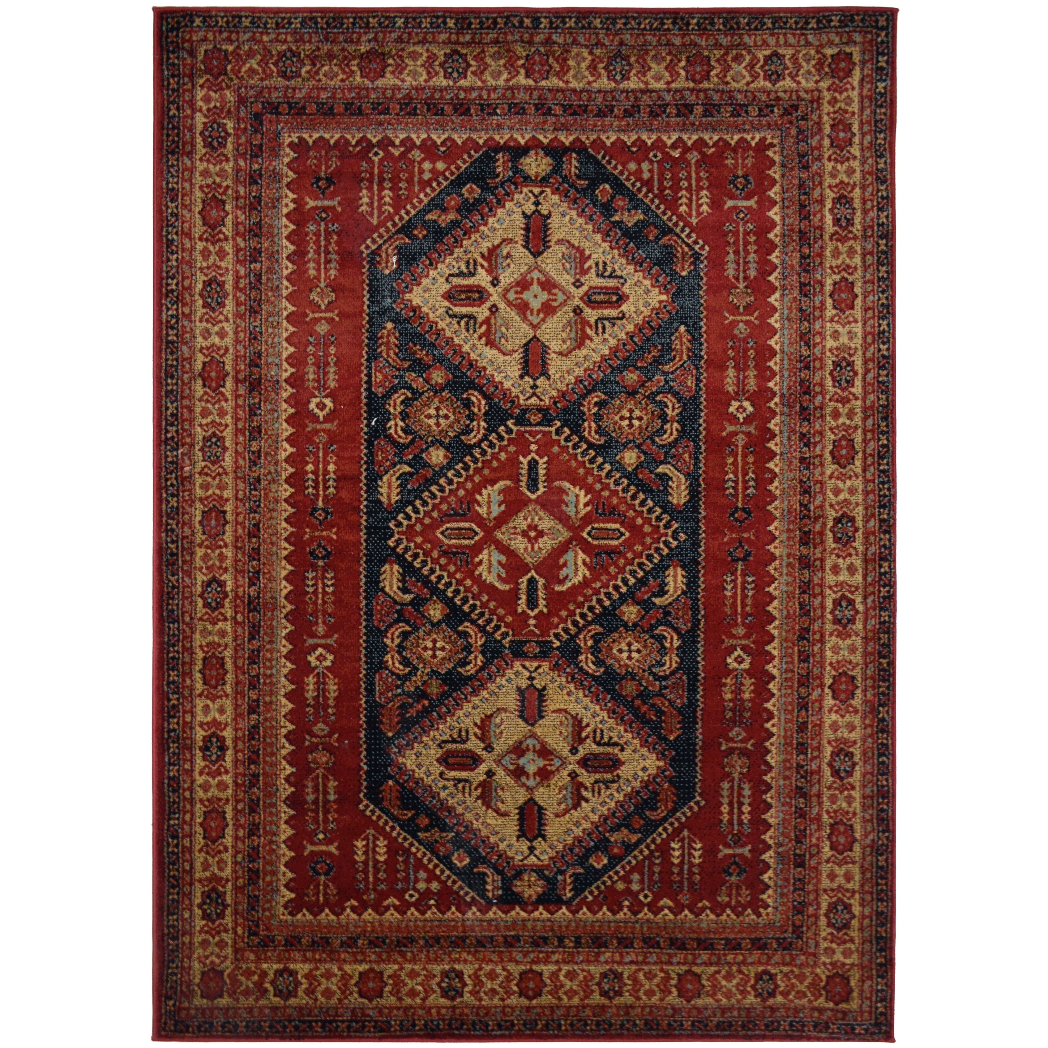 Tribal Red Traditional Oriental Area Rug