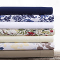 Tribeca Living Egyptian Cotton Percale Solid And Printed Extra Deep Pocket Sheet Set With Oversize Flat