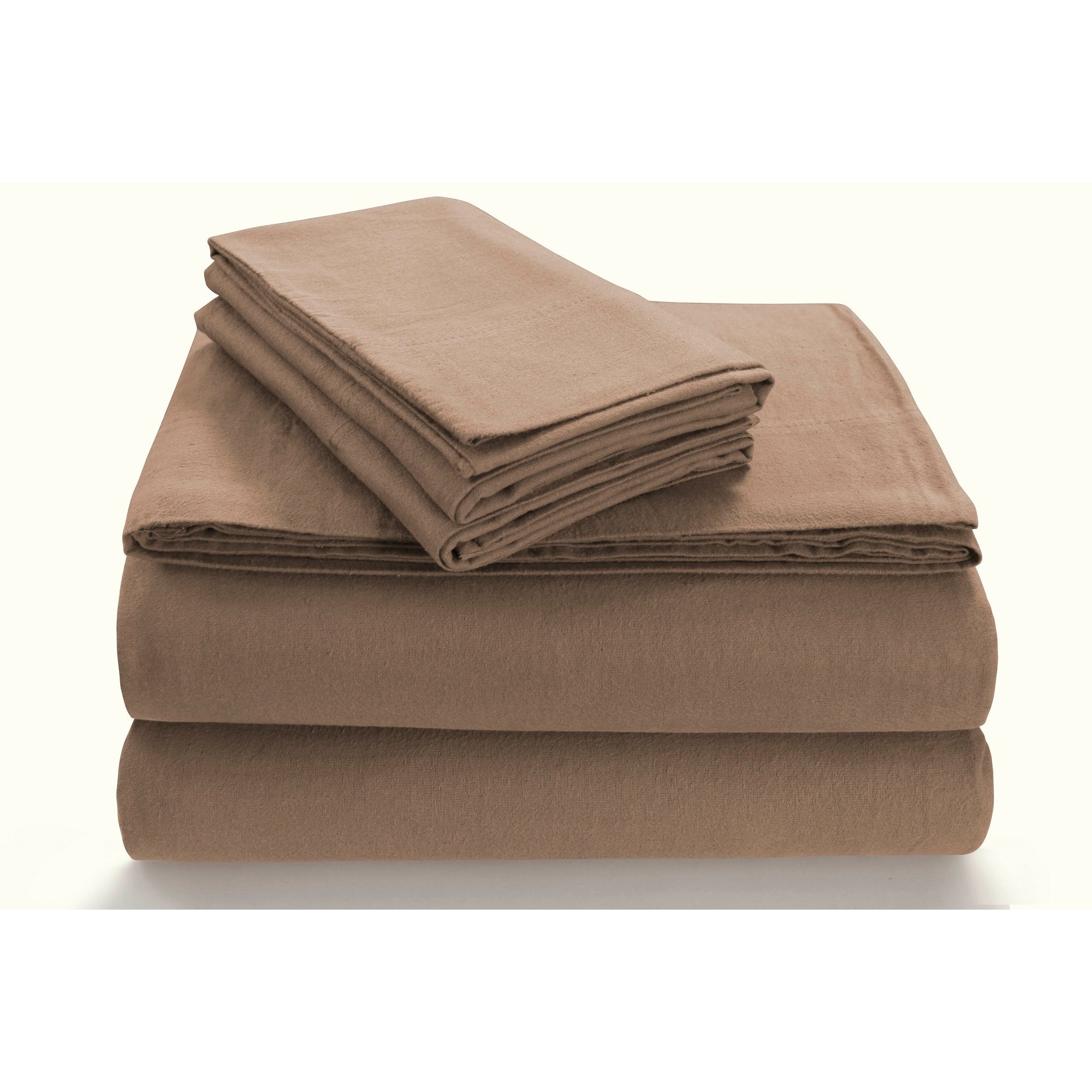Tribeca Living Solid Flannel Extra Deep Pocket Sheet Separates
