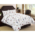 Tribeca Living Floral Garden Flannel 3 Piece Duvet Cover Set