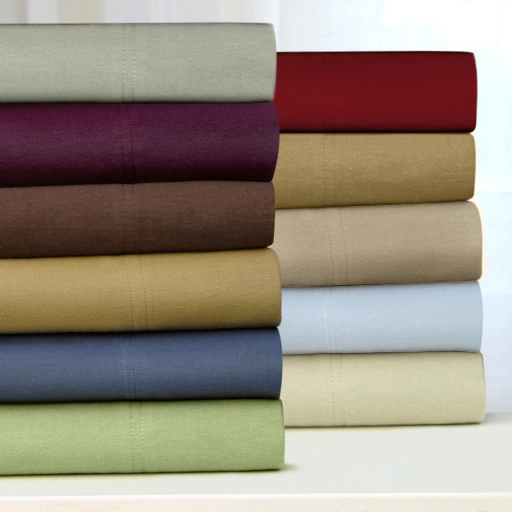 Tribeca Living Luxury Solid Flannel Sheets