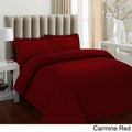 Tribeca Living Solid Flannel 3 Piece Duvet Cover Set